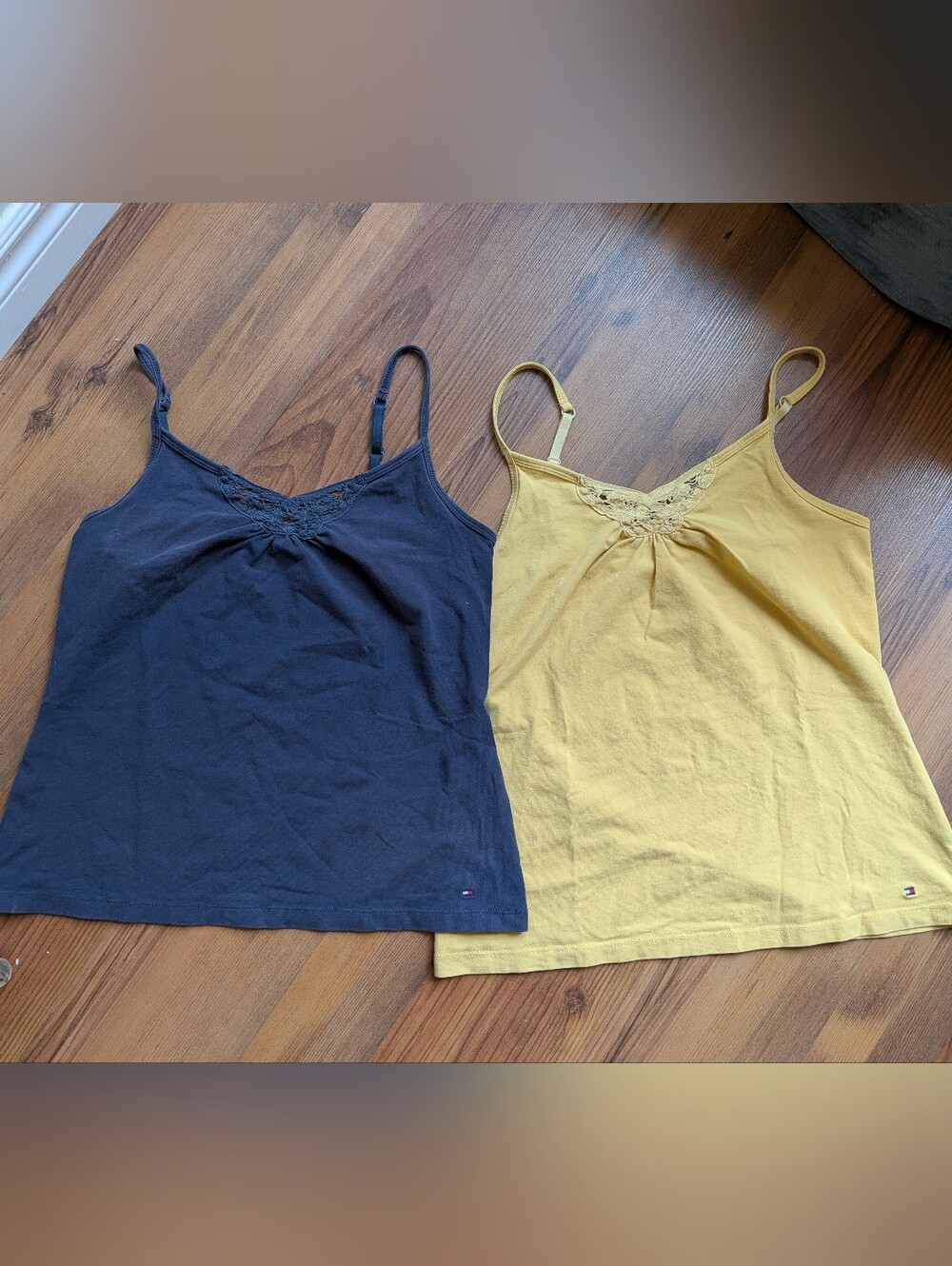 Set Of 2 Vintage Tommy Hilfiger Women’s Cotton Lace-Trim Cami Tank
